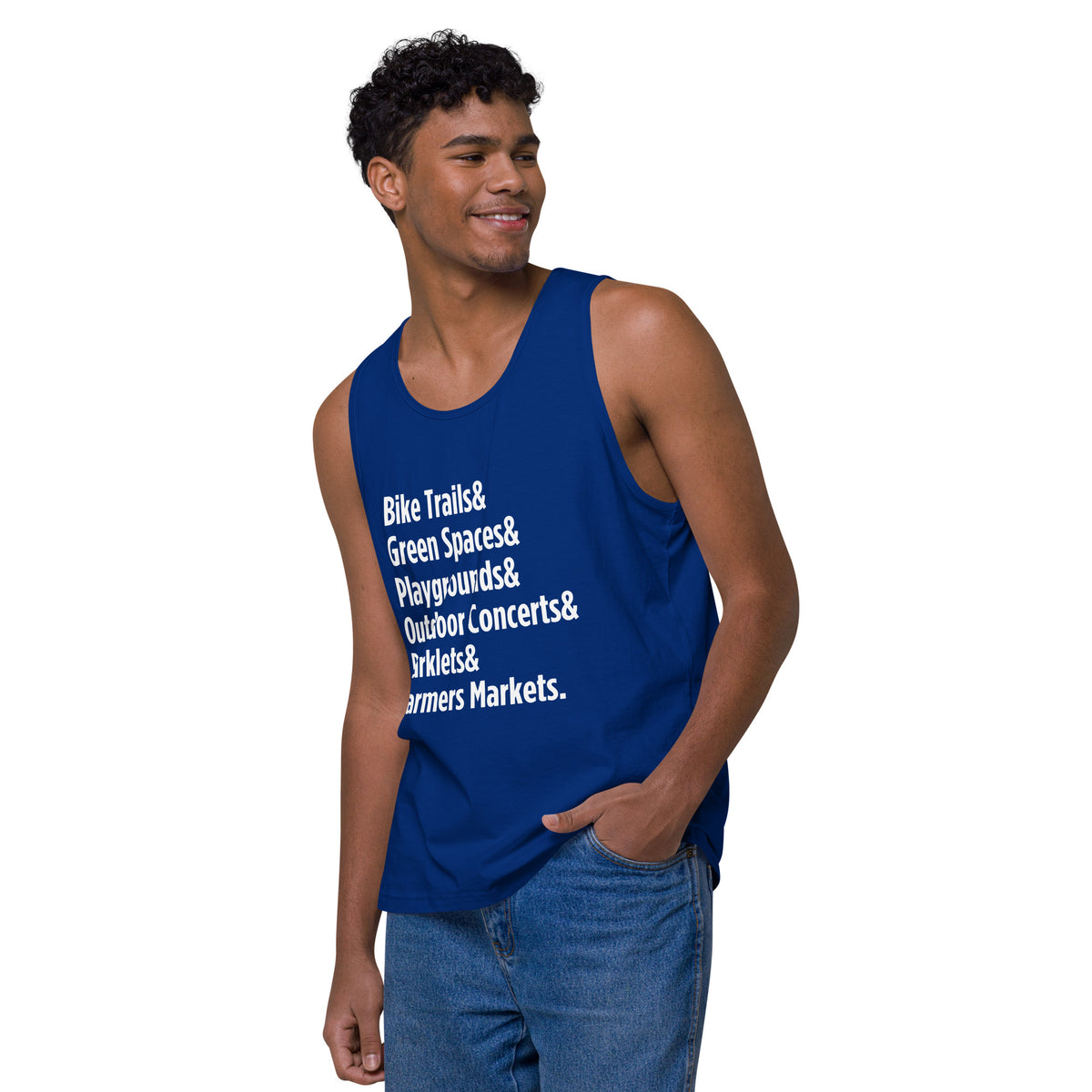 "Only on Main Street" (Greenspaces) Men’s Premium Tank Top