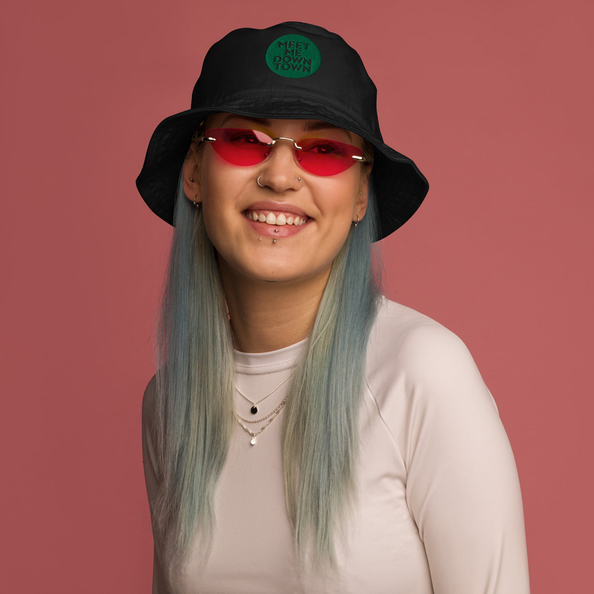 "Meet Me Downtown" (Green) Organic Bucket Hat