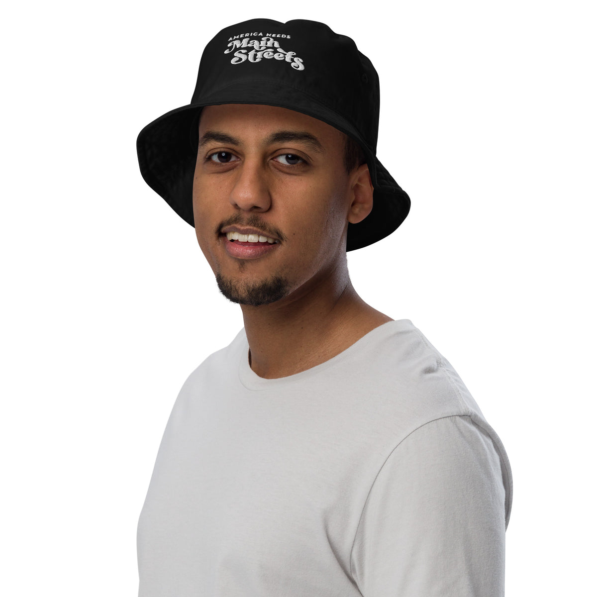 "America Needs Main Streets" Organic Bucket Hat