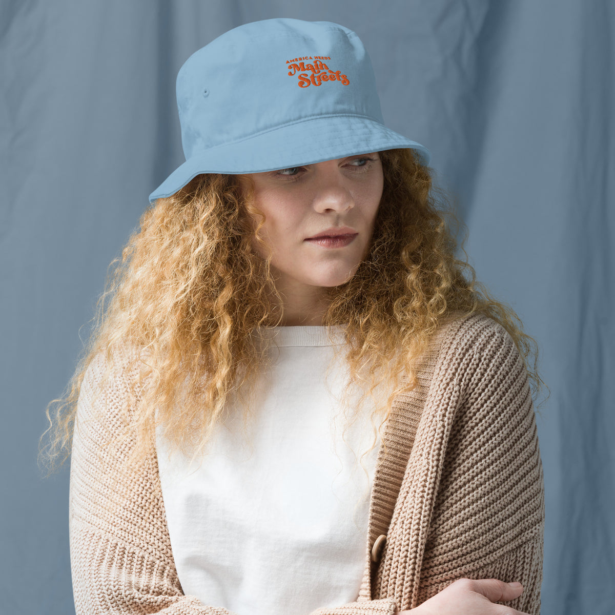"America Needs Main Streets" (Orange) Organic Bucket Hat