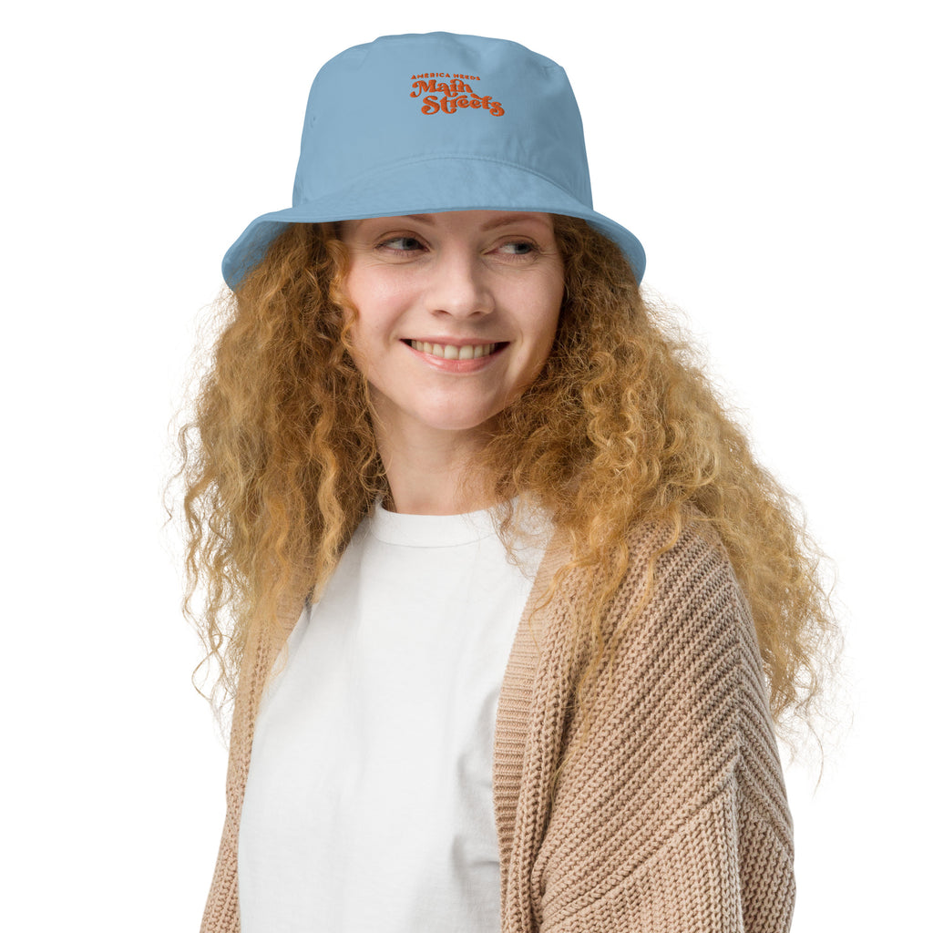 "America Needs Main Streets" (Orange) Organic Bucket Hat