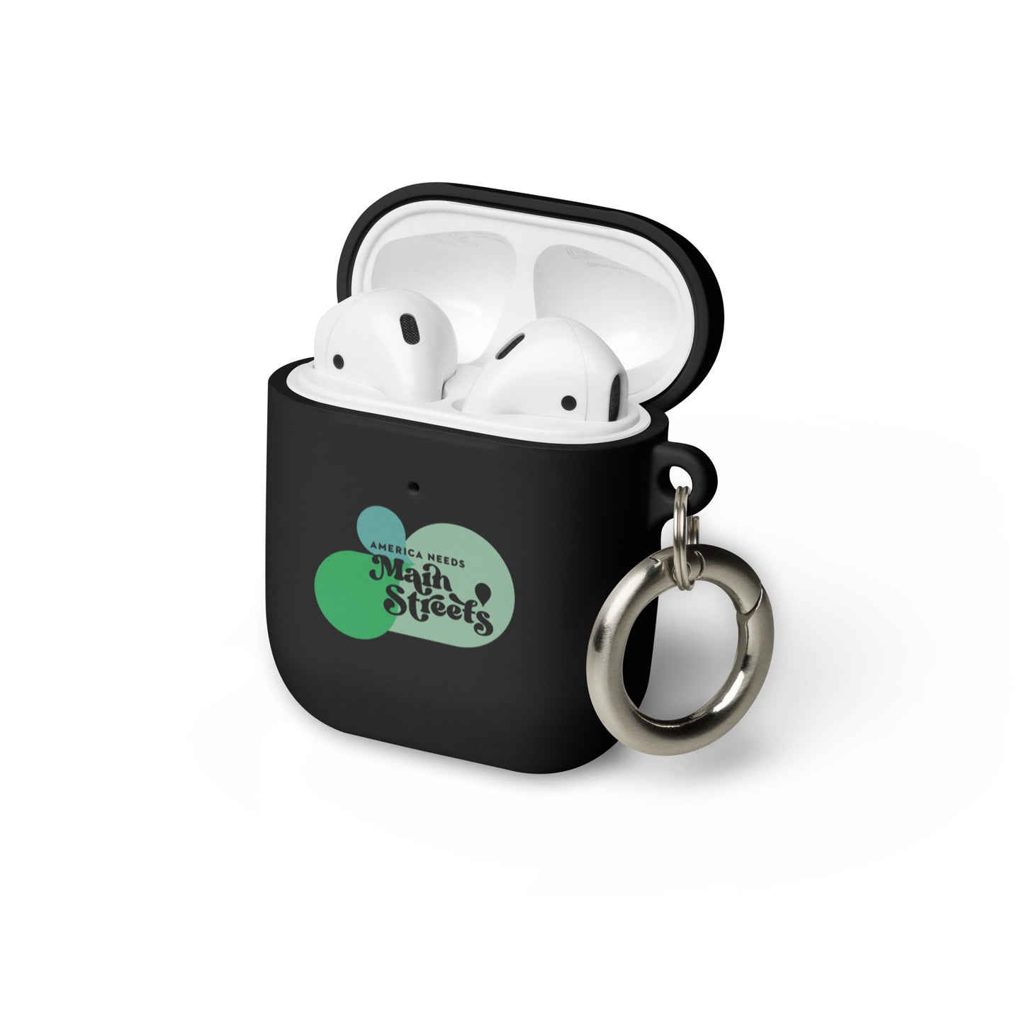 "America Needs Main Streets" (Green) Rubber Case for AirPods®