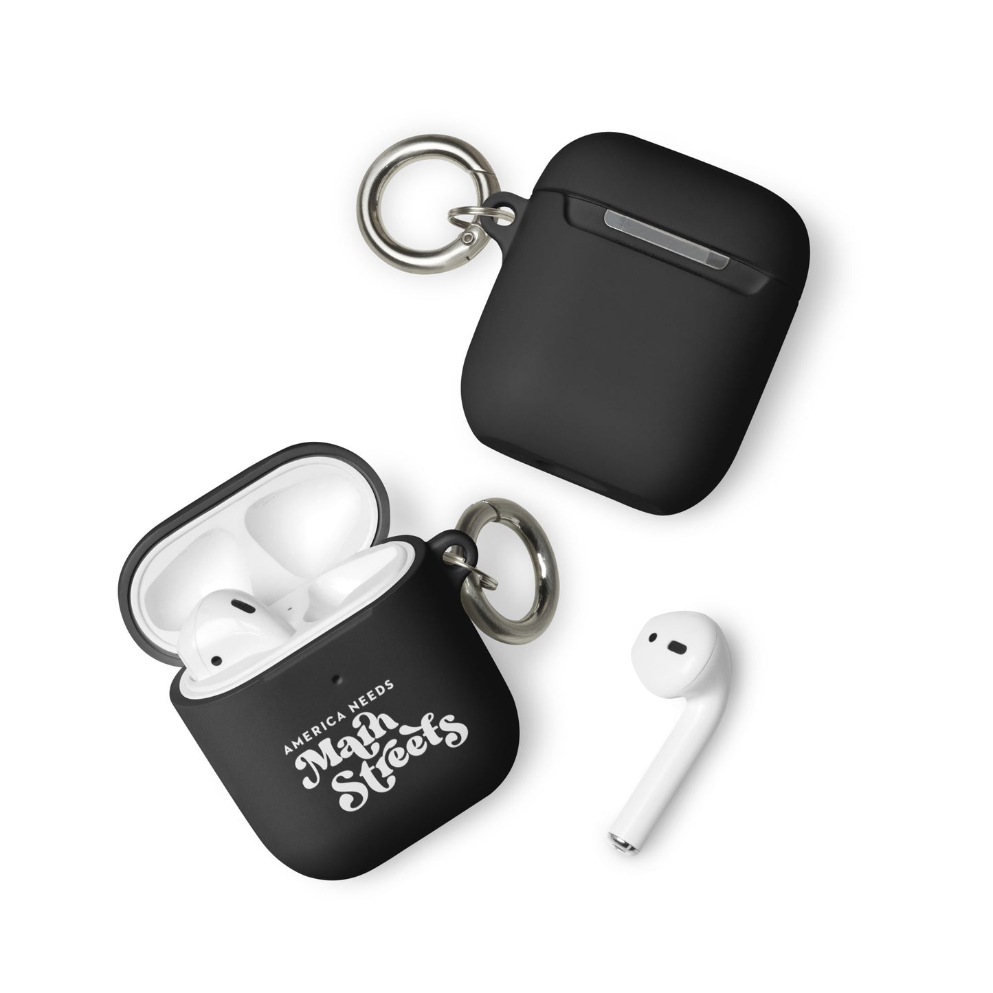 "America Needs Main Streets" (White) Rubber Case for AirPods®