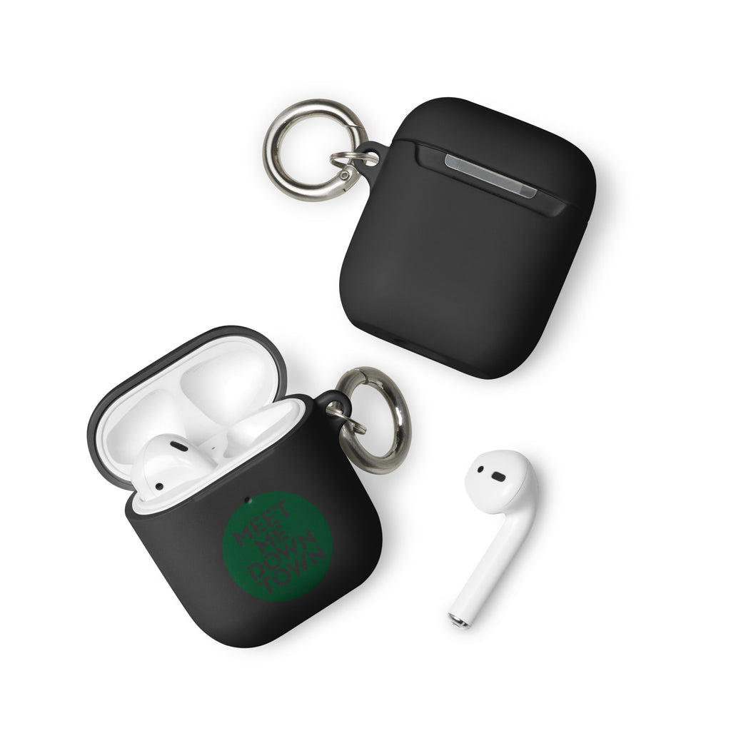 "Meet Me Downtown" (Green) Rubber Case for AirPods®