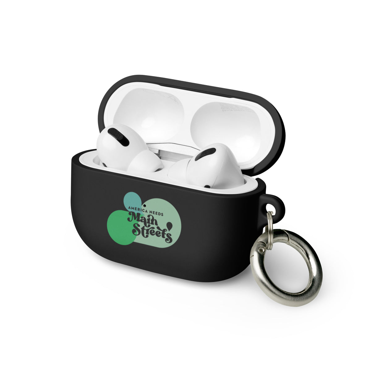 "America Needs Main Streets" (Green) Rubber Case for AirPods®