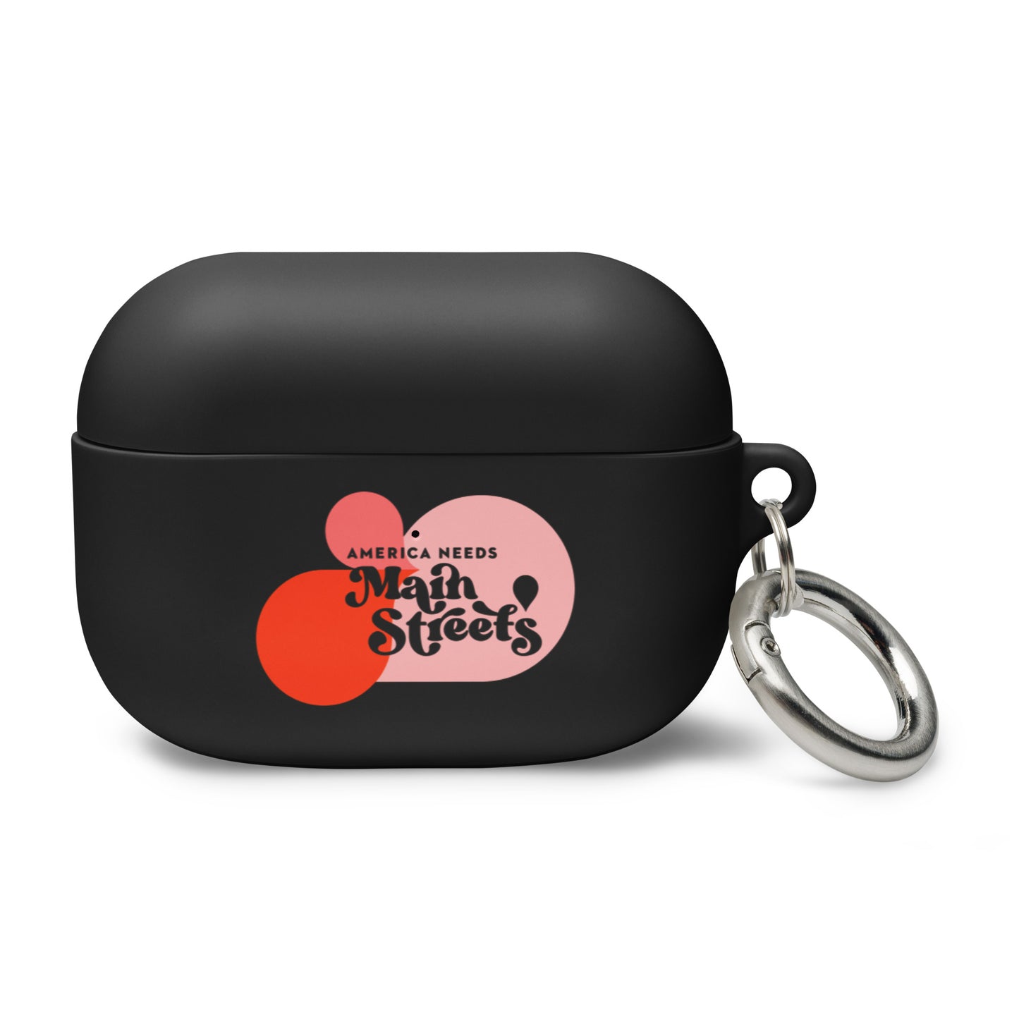 "America Needs Main Streets" (Pink) Rubber Case for AirPods®