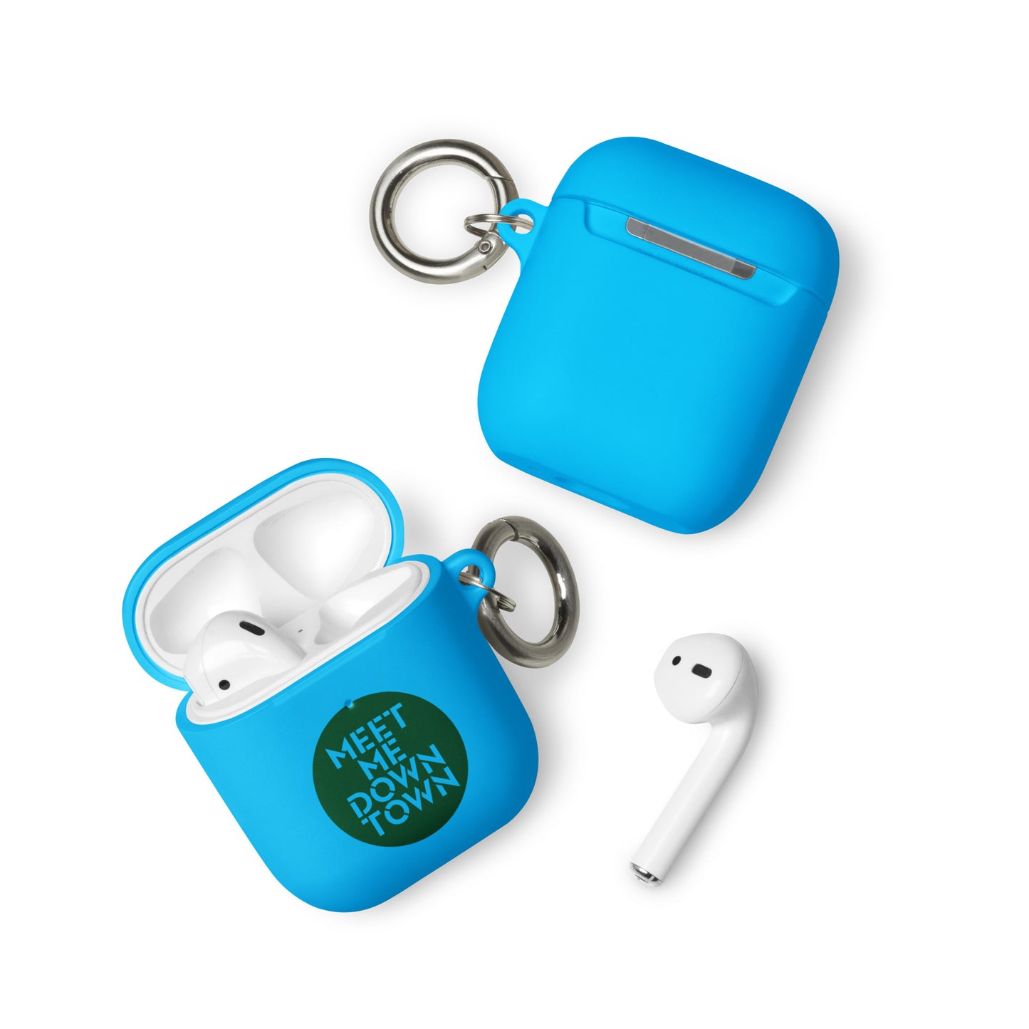 "Meet Me Downtown" (Green) Rubber Case for AirPods®