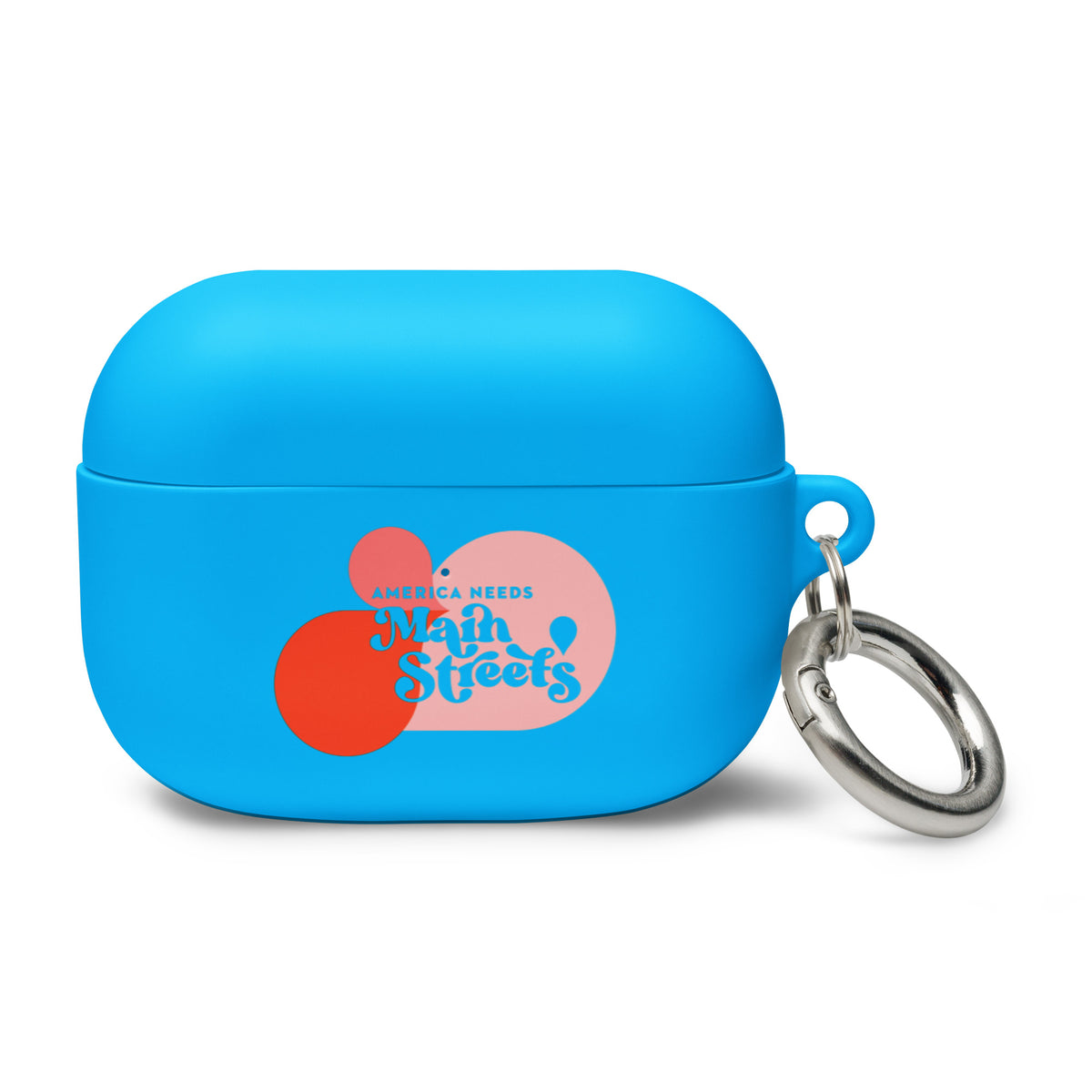 "America Needs Main Streets" (Pink) Rubber Case for AirPods®