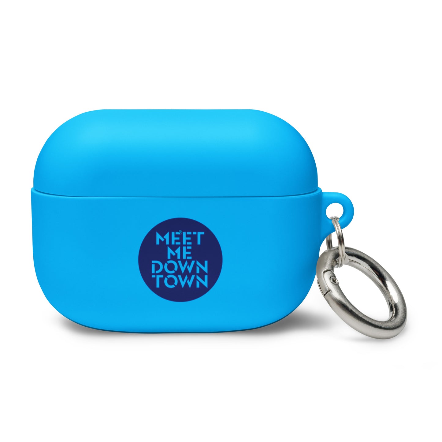"Meet Me Downtown" (Blue) Rubber Case for AirPods®