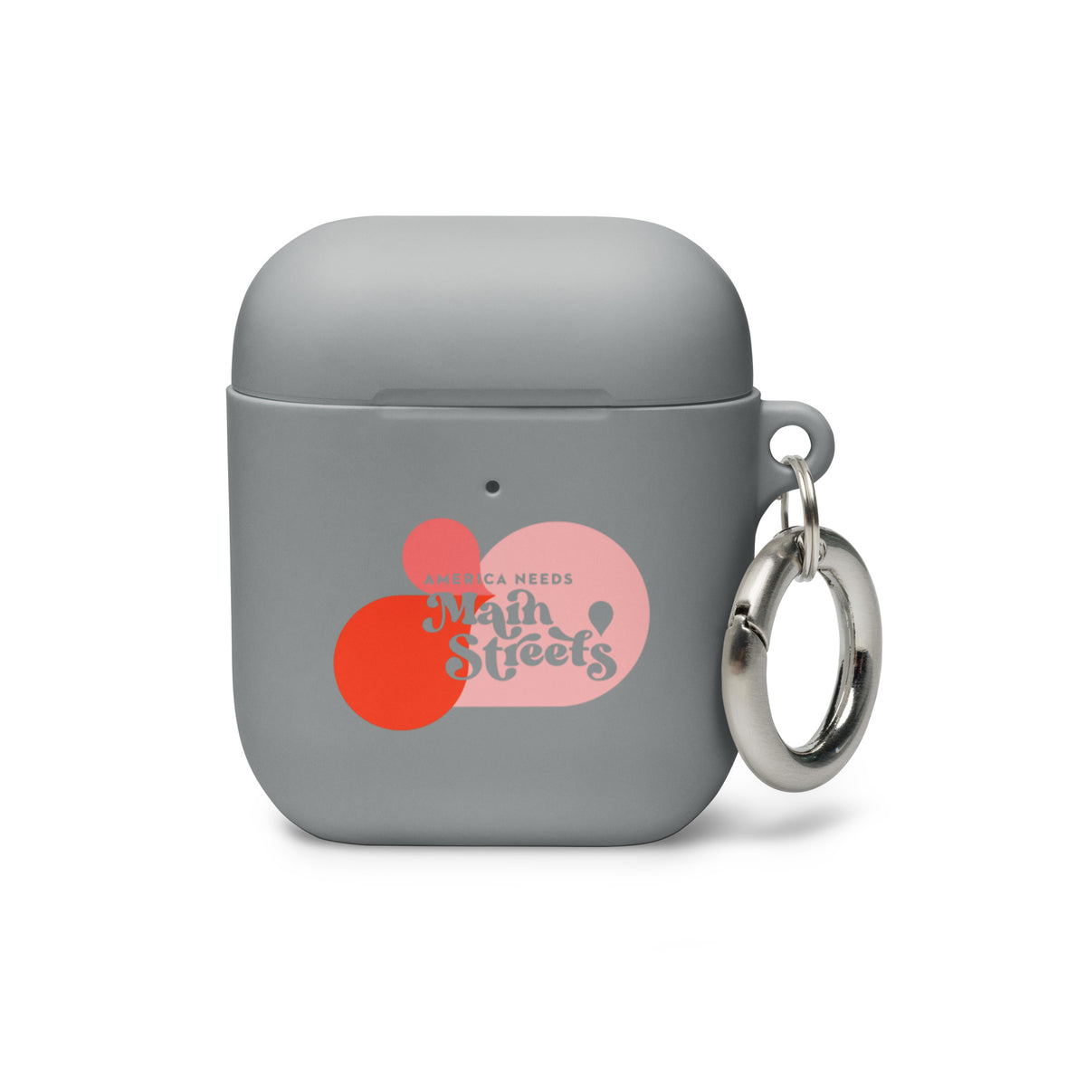 "America Needs Main Streets" (Pink) Rubber Case for AirPods®