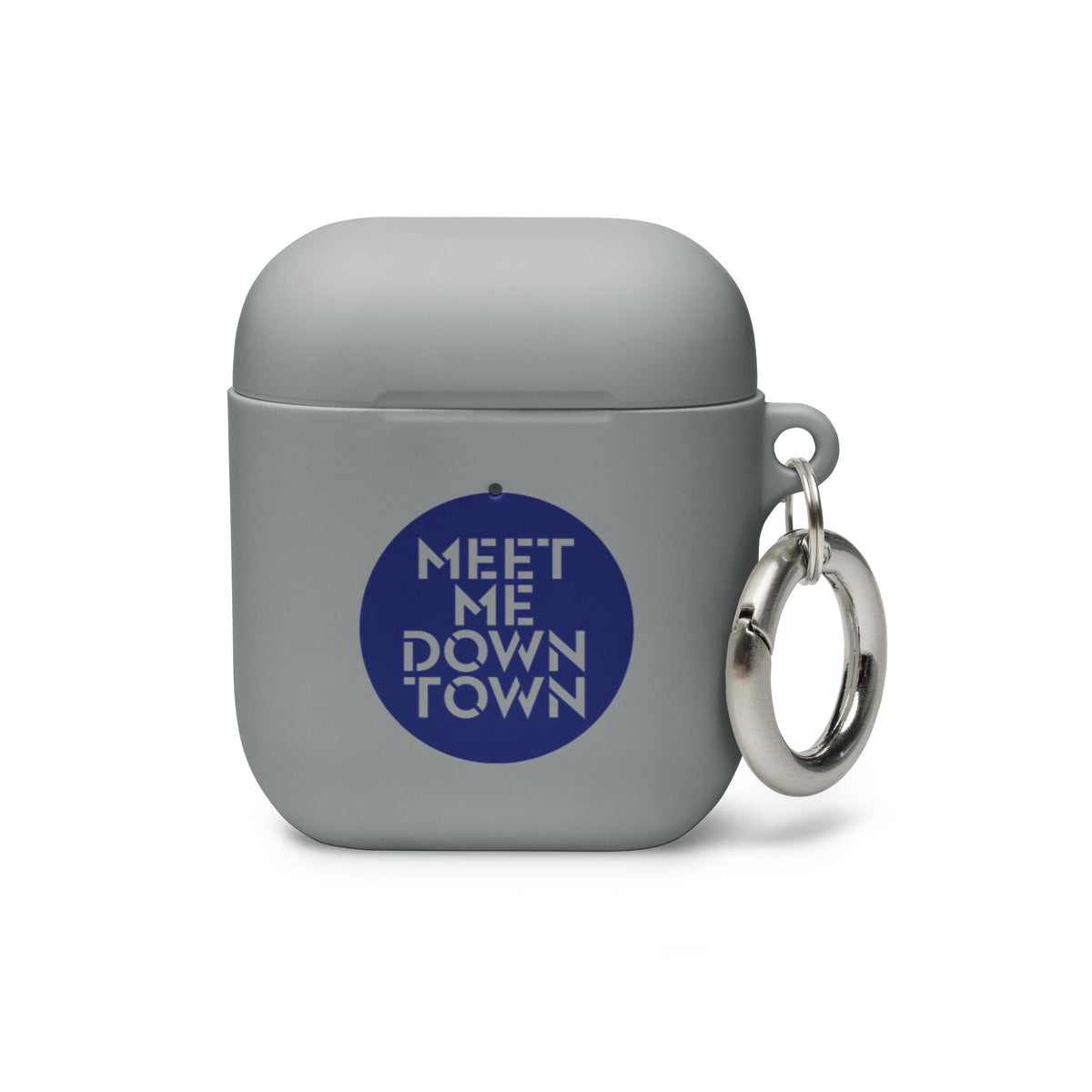 "Meet Me Downtown" (Blue) Rubber Case for AirPods®