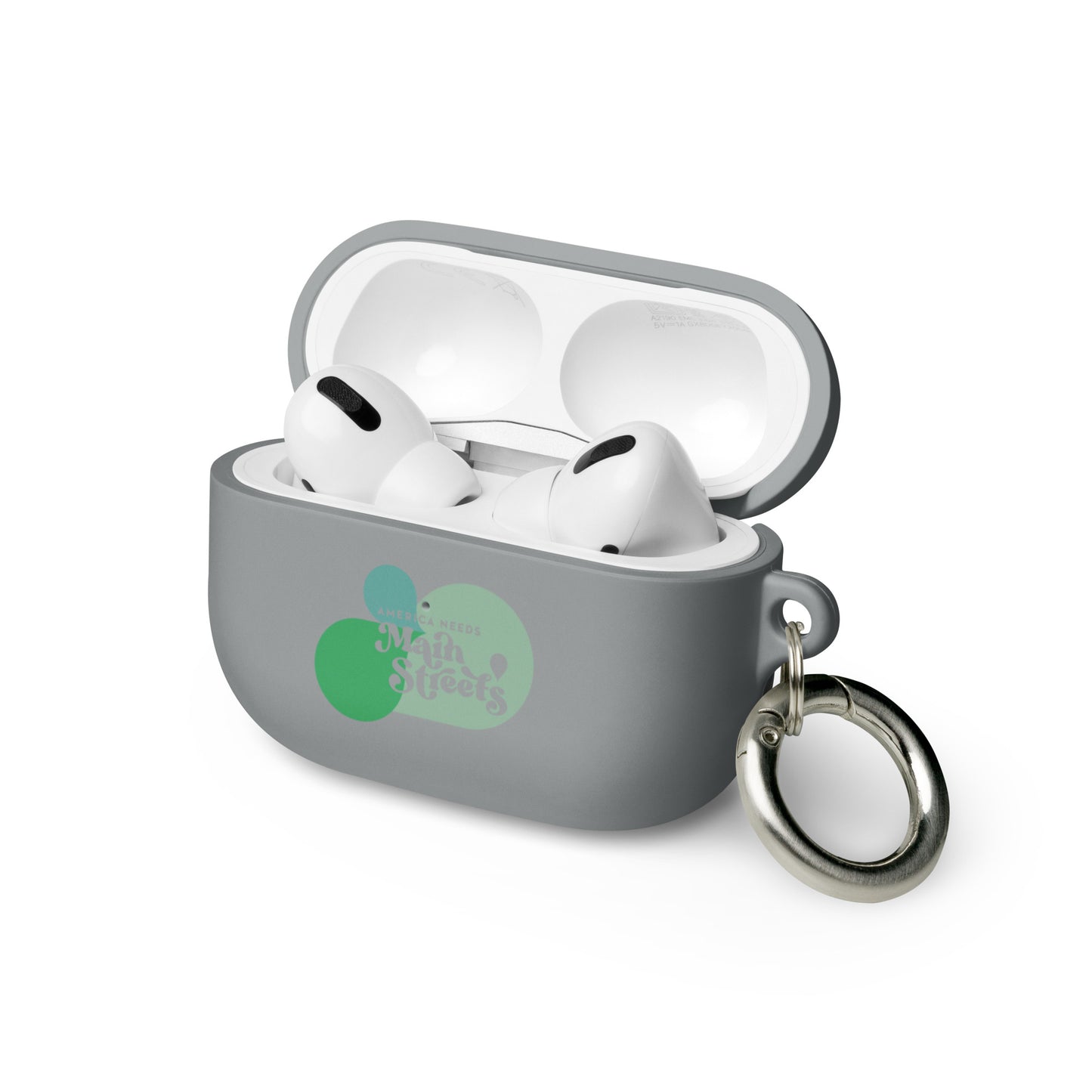 "America Needs Main Streets" (Green) Rubber Case for AirPods®
