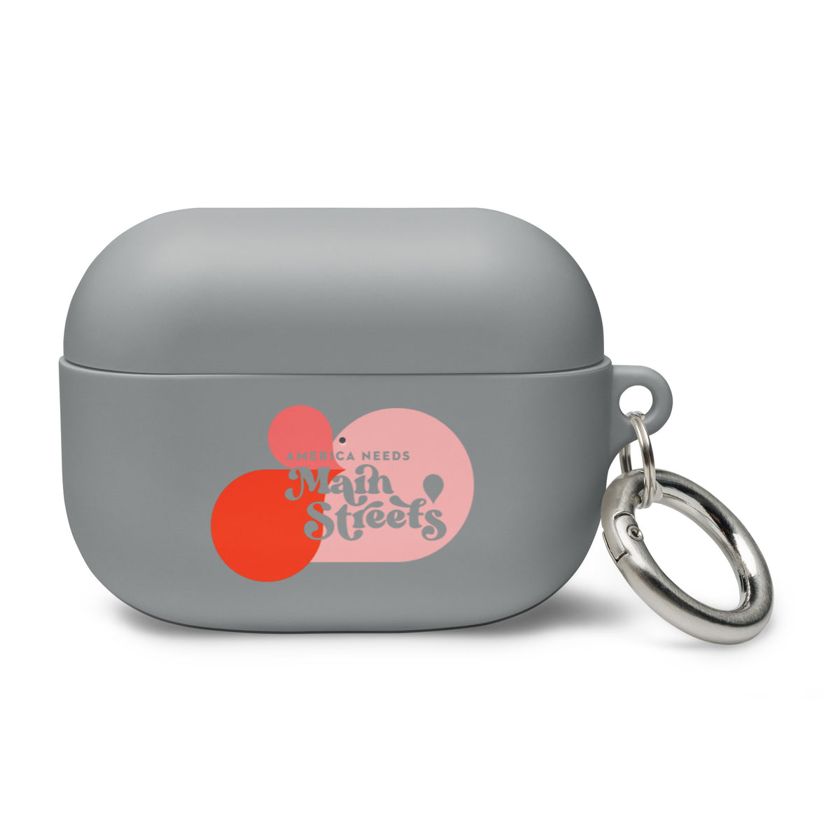 "America Needs Main Streets" (Pink) Rubber Case for AirPods®