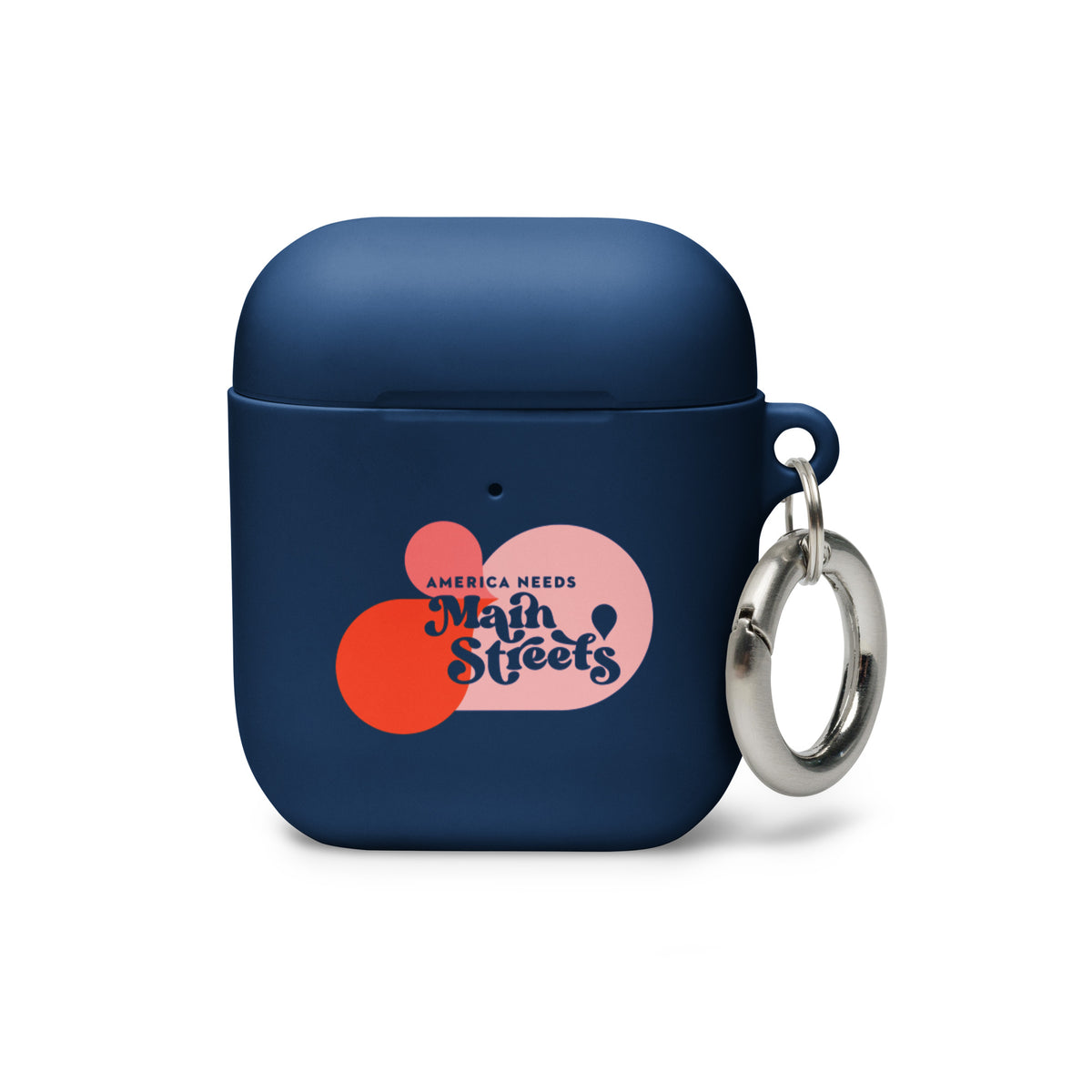 "America Needs Main Streets" (Pink) Rubber Case for AirPods®