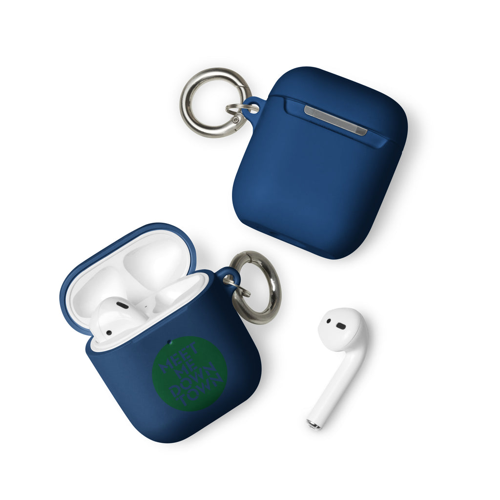 "Meet Me Downtown" (Green) Rubber Case for AirPods®