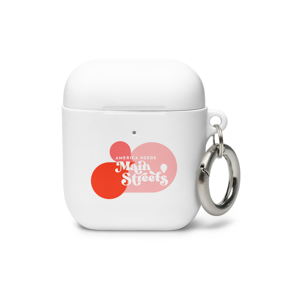 "America Needs Main Streets" (Pink) Rubber Case for AirPods®