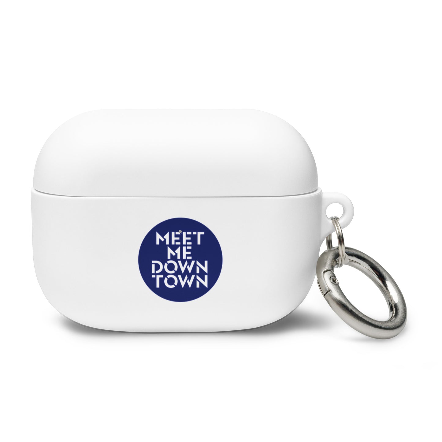 "Meet Me Downtown" (Blue) Rubber Case for AirPods®