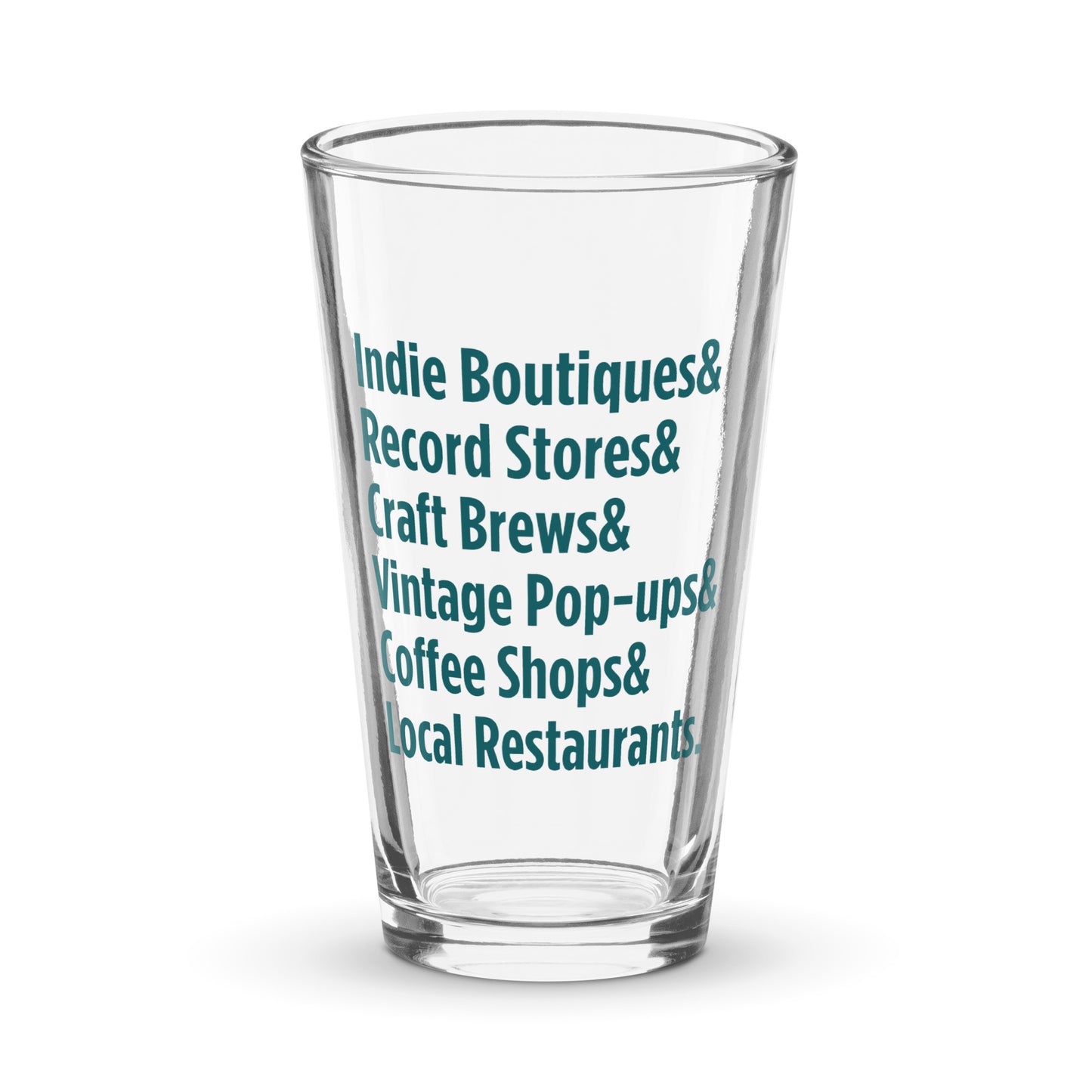 "Only on Main Street" (Local Businesses) Shaker Pint Glass