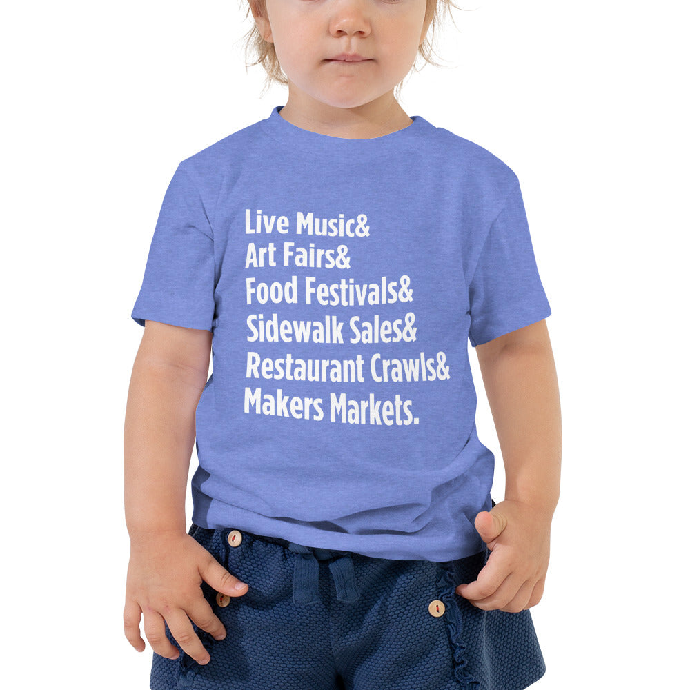"Only on Main Street" (Events) Toddler Short Sleeve Tee