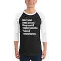 "Only on Main Street" (Greenspaces) 3/4 Sleeve Raglan Shirt