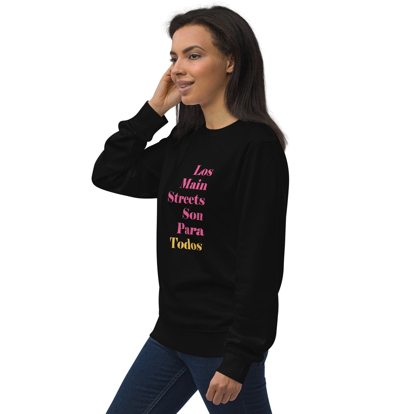 Los Main Streets Son Para Todos (Pink & Yellow) Unisex Organic Sweatshirt