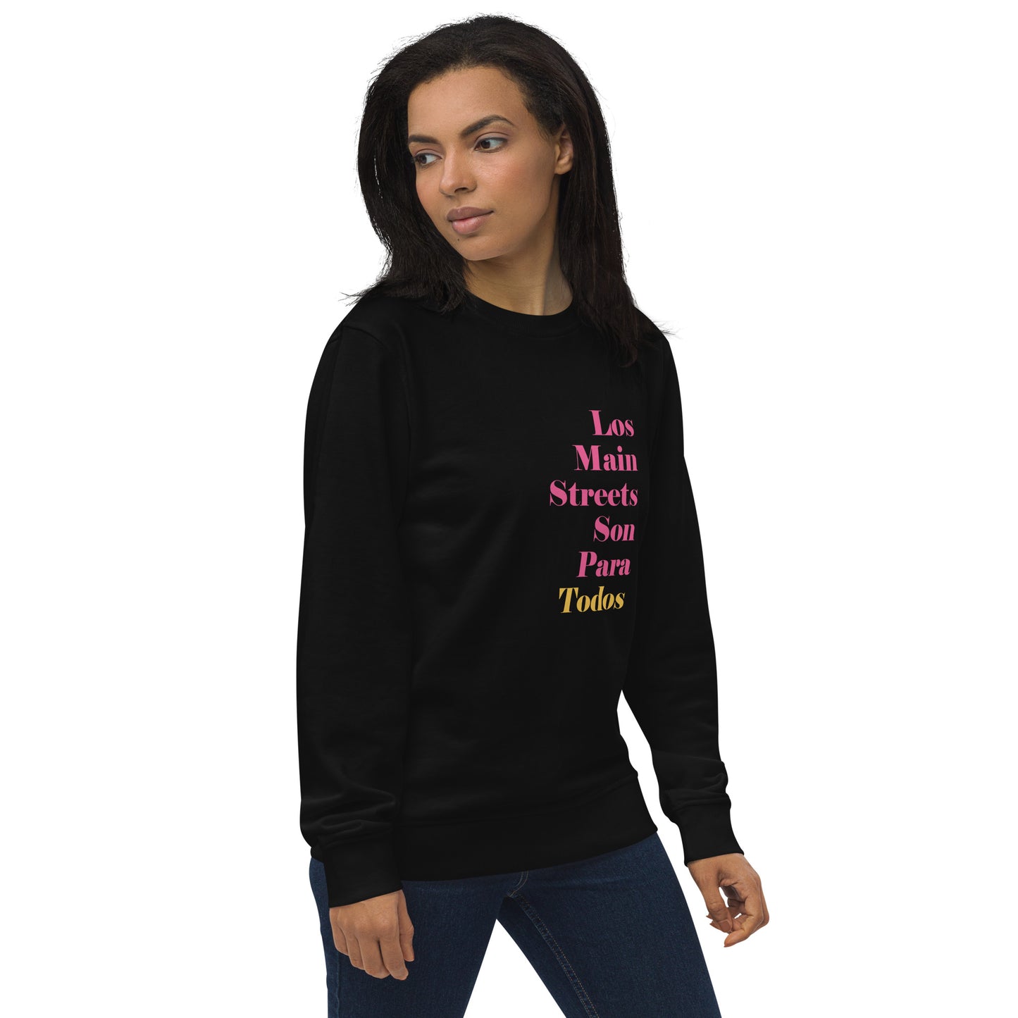 Los Main Streets Son Para Todos (Pink & Yellow) Unisex Organic Sweatshirt