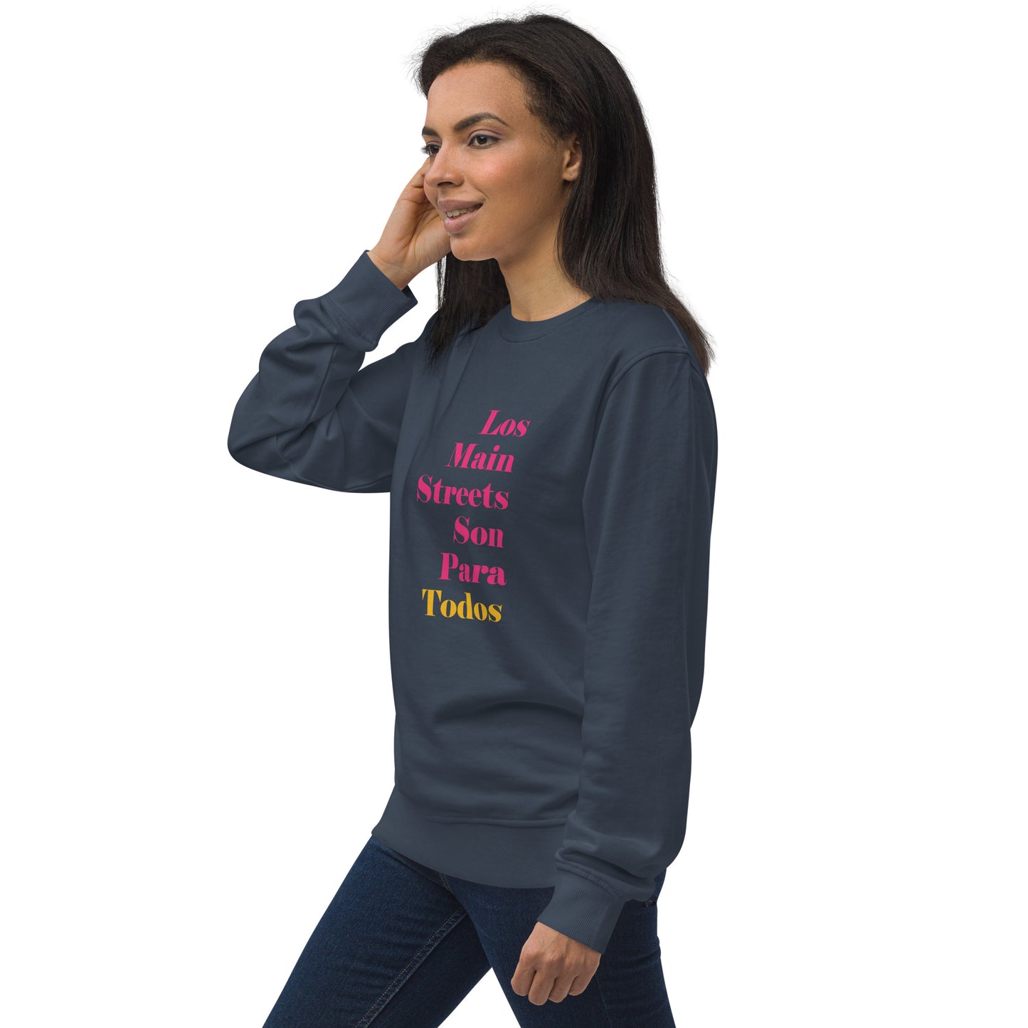 Los Main Streets Son Para Todos (Pink & Yellow) Unisex Organic Sweatshirt