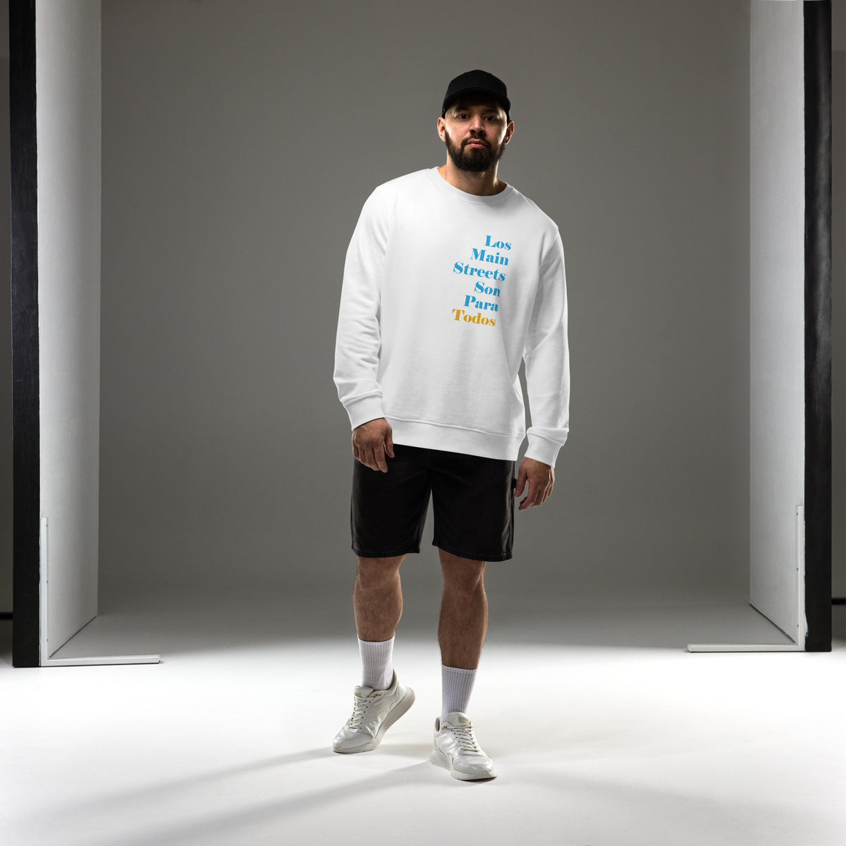 Los Main Streets Son Para Todos (Blue & Yellow) Unisex Organic Sweatshirt