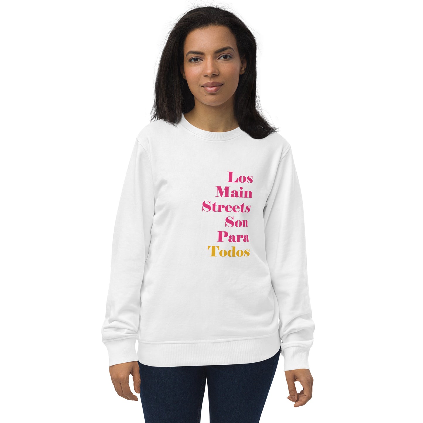 Los Main Streets Son Para Todos (Pink & Yellow) Unisex Organic Sweatshirt