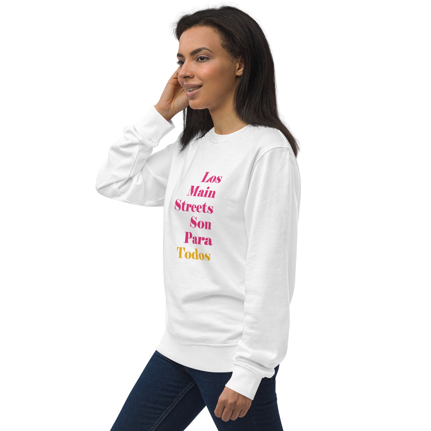 Los Main Streets Son Para Todos (Pink & Yellow) Unisex Organic Sweatshirt