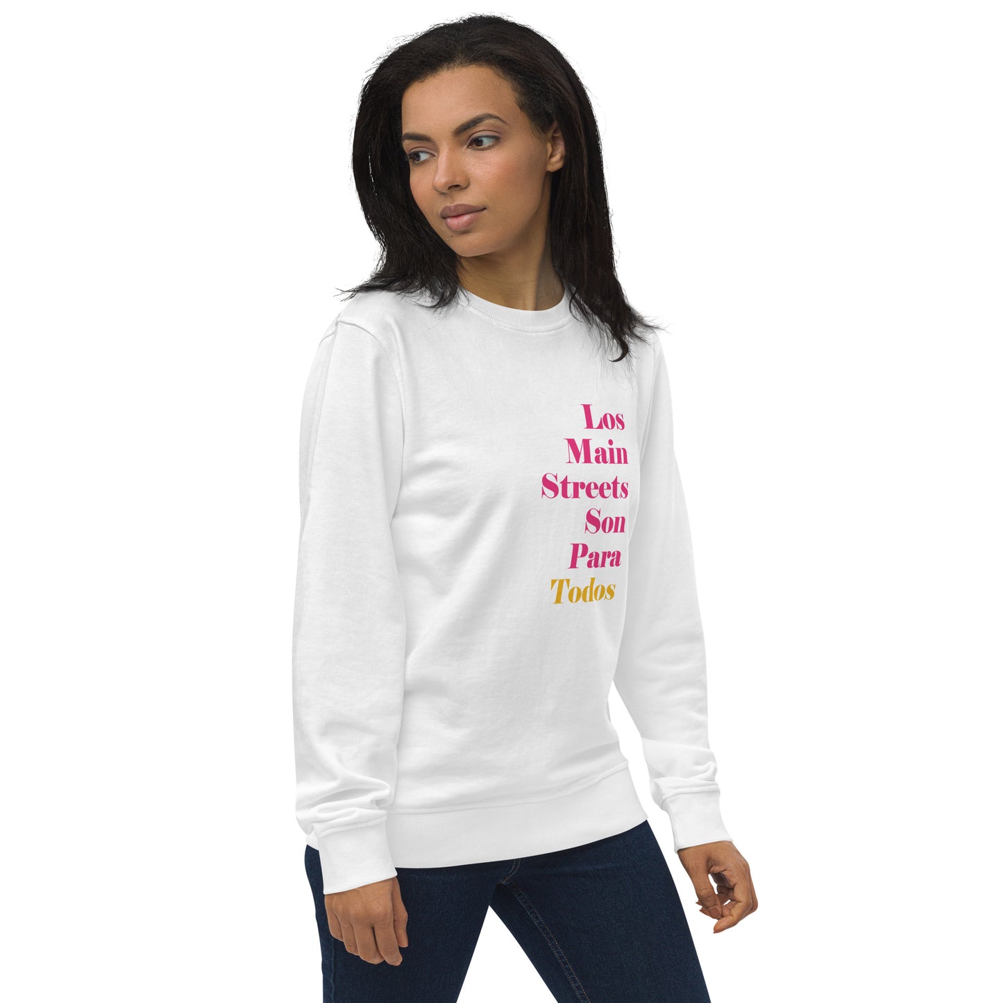 Los Main Streets Son Para Todos (Pink & Yellow) Unisex Organic Sweatshirt