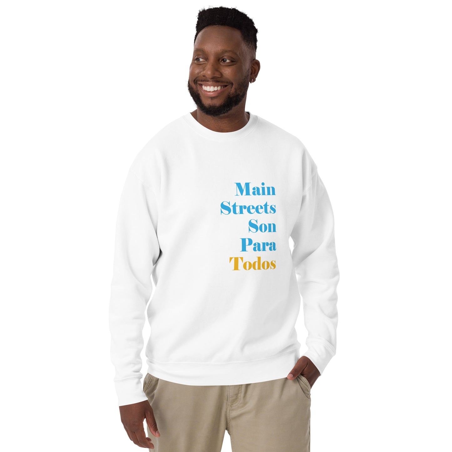 Los Main Streets Son Para Todos (Blue & Yellow) Unisex Premium Sweatshirt