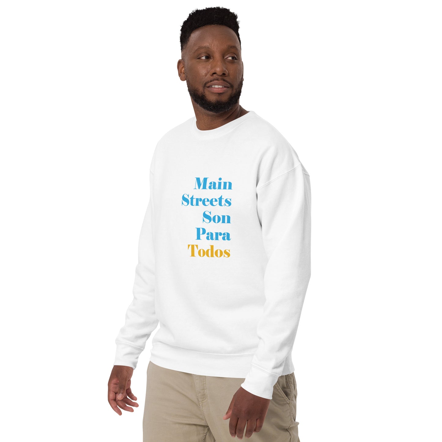 Los Main Streets Son Para Todos (Blue & Yellow) Unisex Premium Sweatshirt