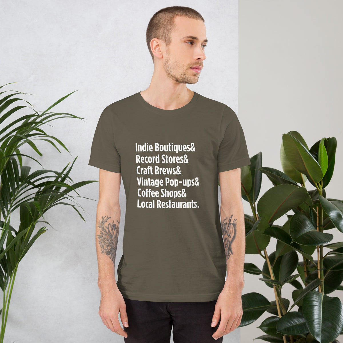 "Only on Main Street" (Local Businesses) Unisex T-shirt