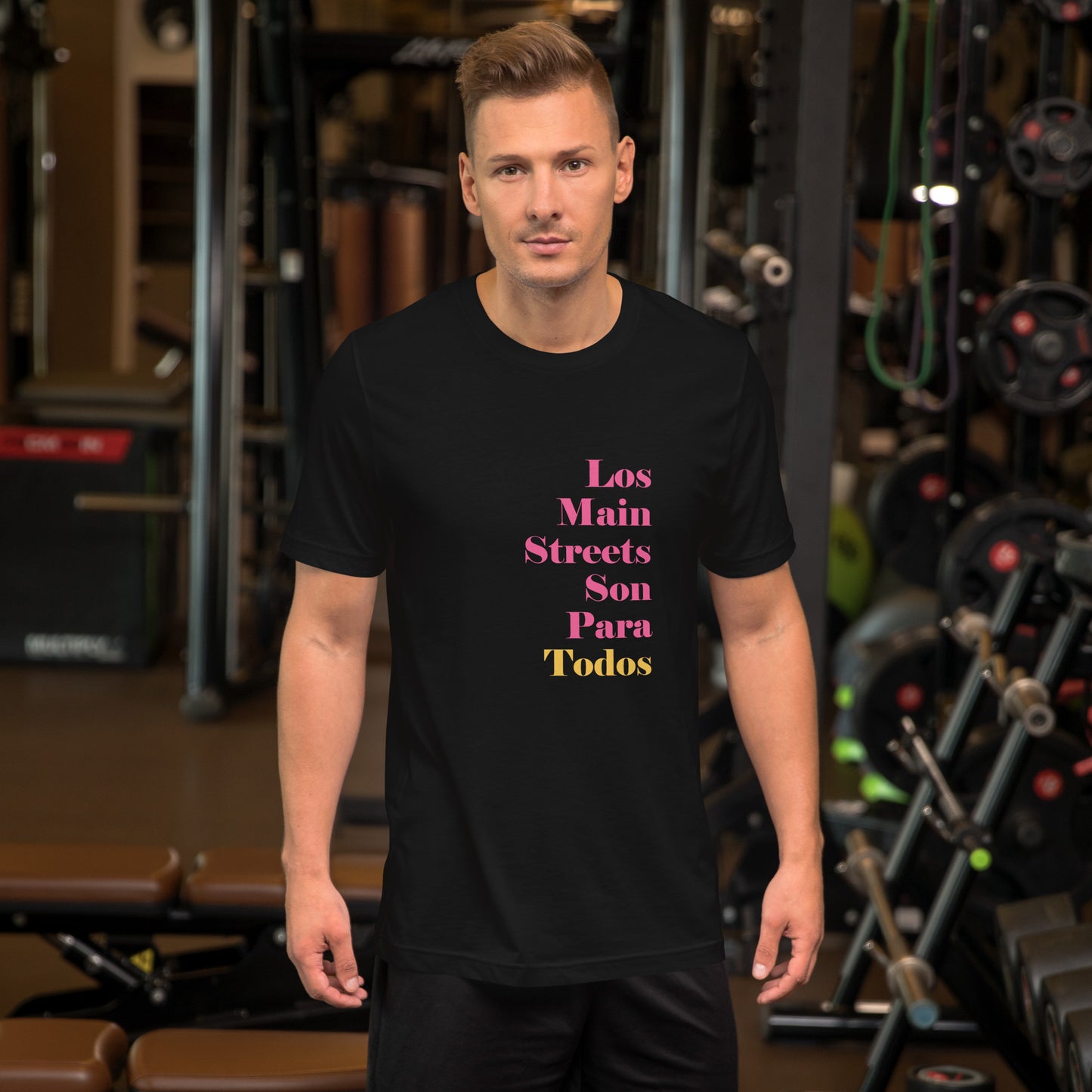 Los Main Streets Son Para Todos (Pink & Yellow) Unisex T-shirt