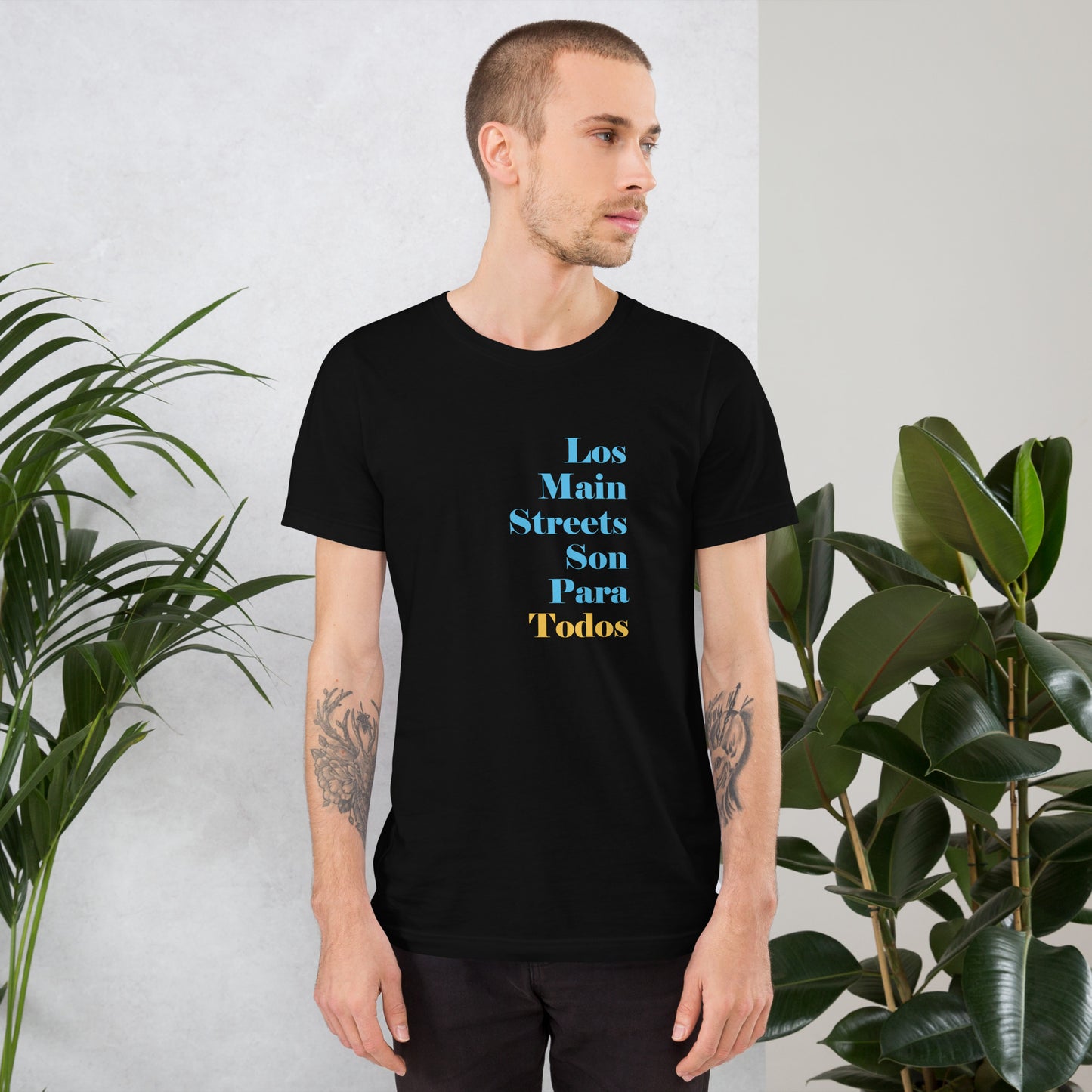 Los Main Streets Son Para Todos (Blue & Yellow) Unisex T-shirt