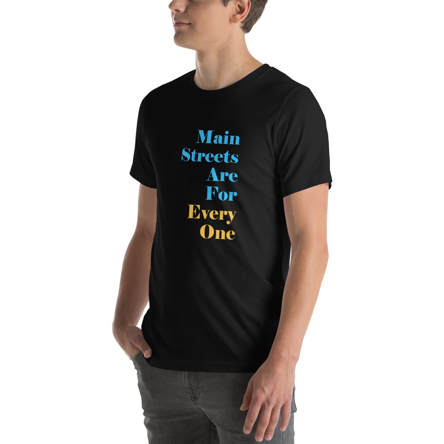 Main Streets Are For Everyone (Blue & Yellow) Unisex T-shirt