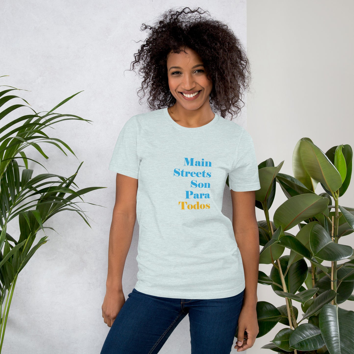 Los Main Streets Son Para Todos (Blue & Yellow) Unisex T-shirt