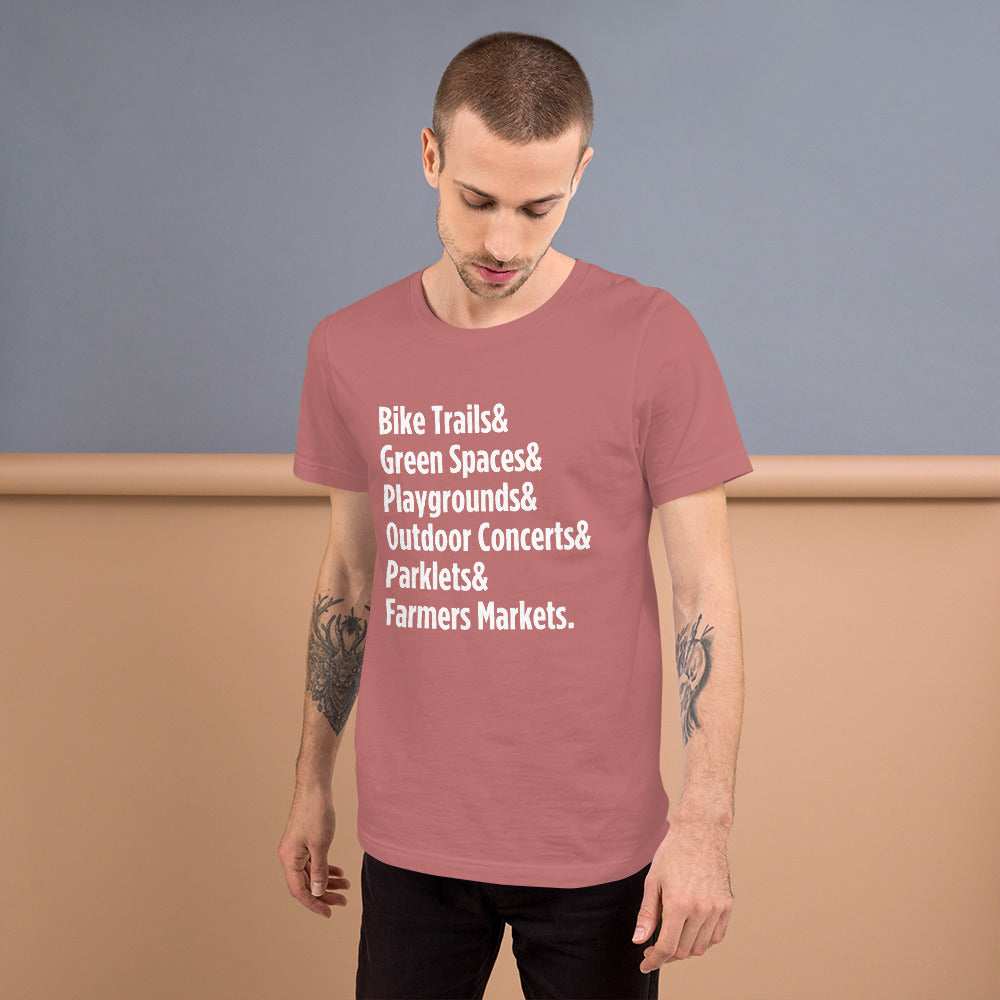 "Only on Main Street" (Greenspaces) Unisex T-shirt