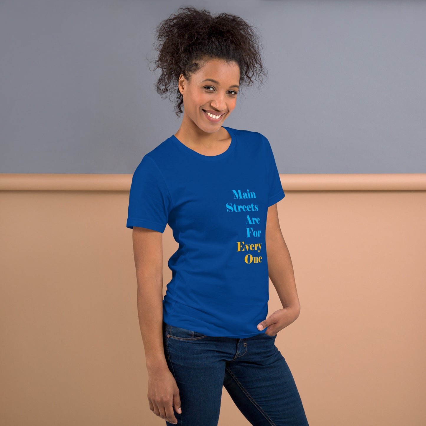 Main Streets Are For Everyone (Blue & Yellow) Unisex T-shirt