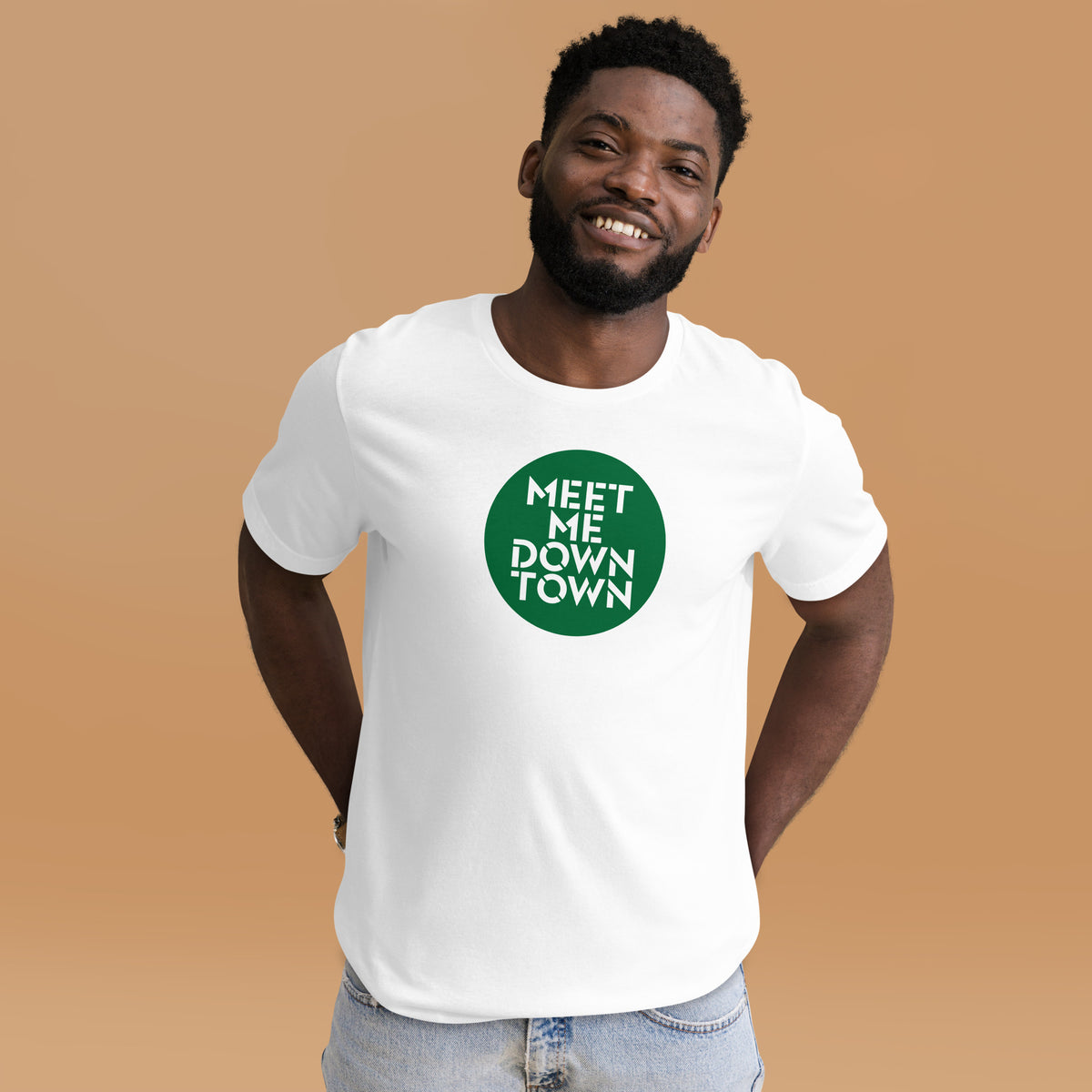 Customizable "Meet Me Downtown" Green Unisex T-shirt