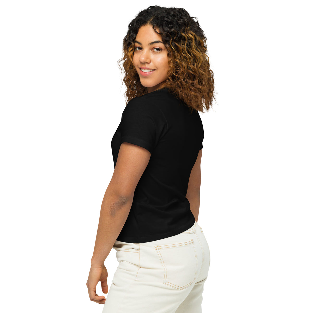 Los Main Streets Son Para Todos (Pink & Yellow) Women’s High-waisted T-shirt