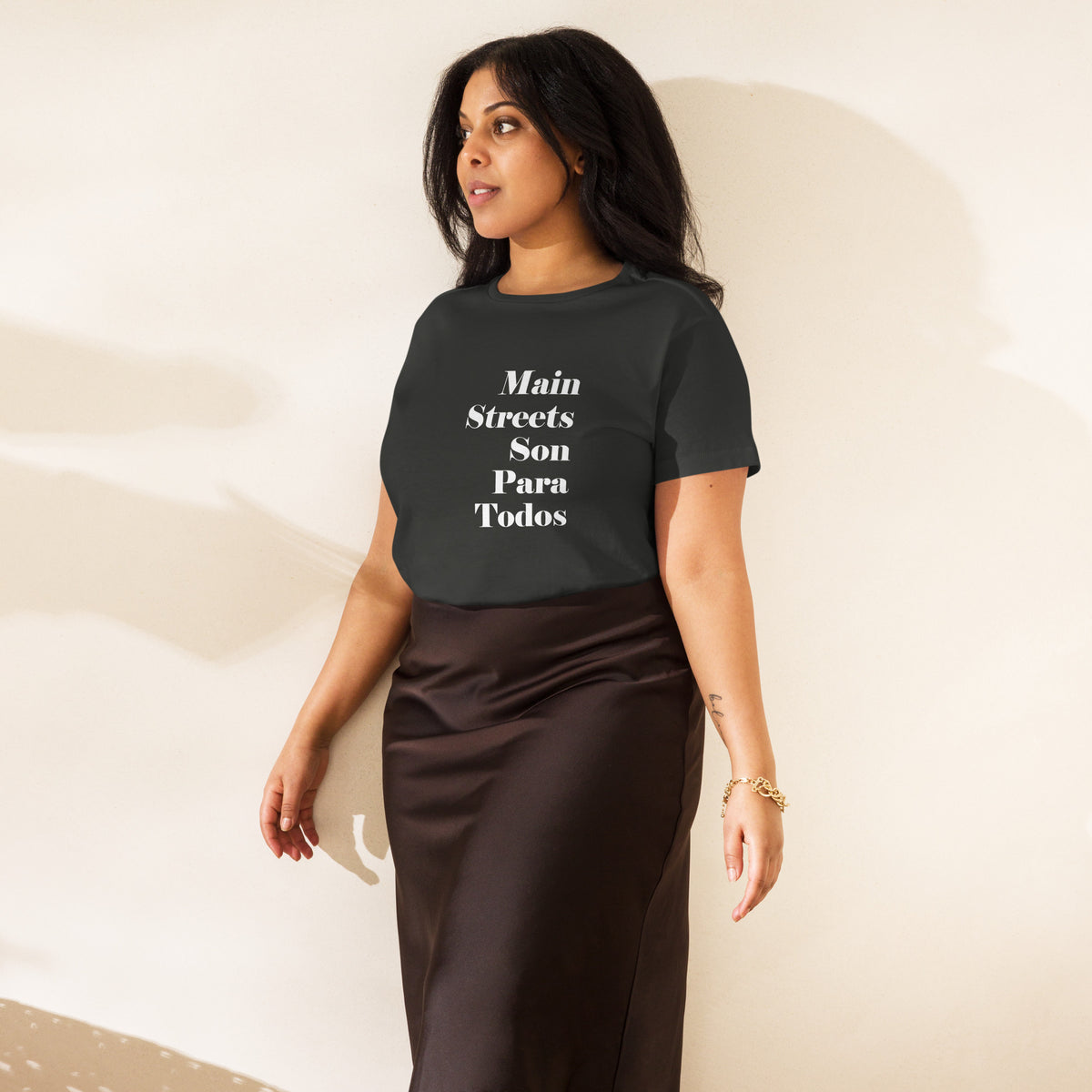 Los Main Streets Son Para Todos (White) Women’s High-Waisted T-shirt