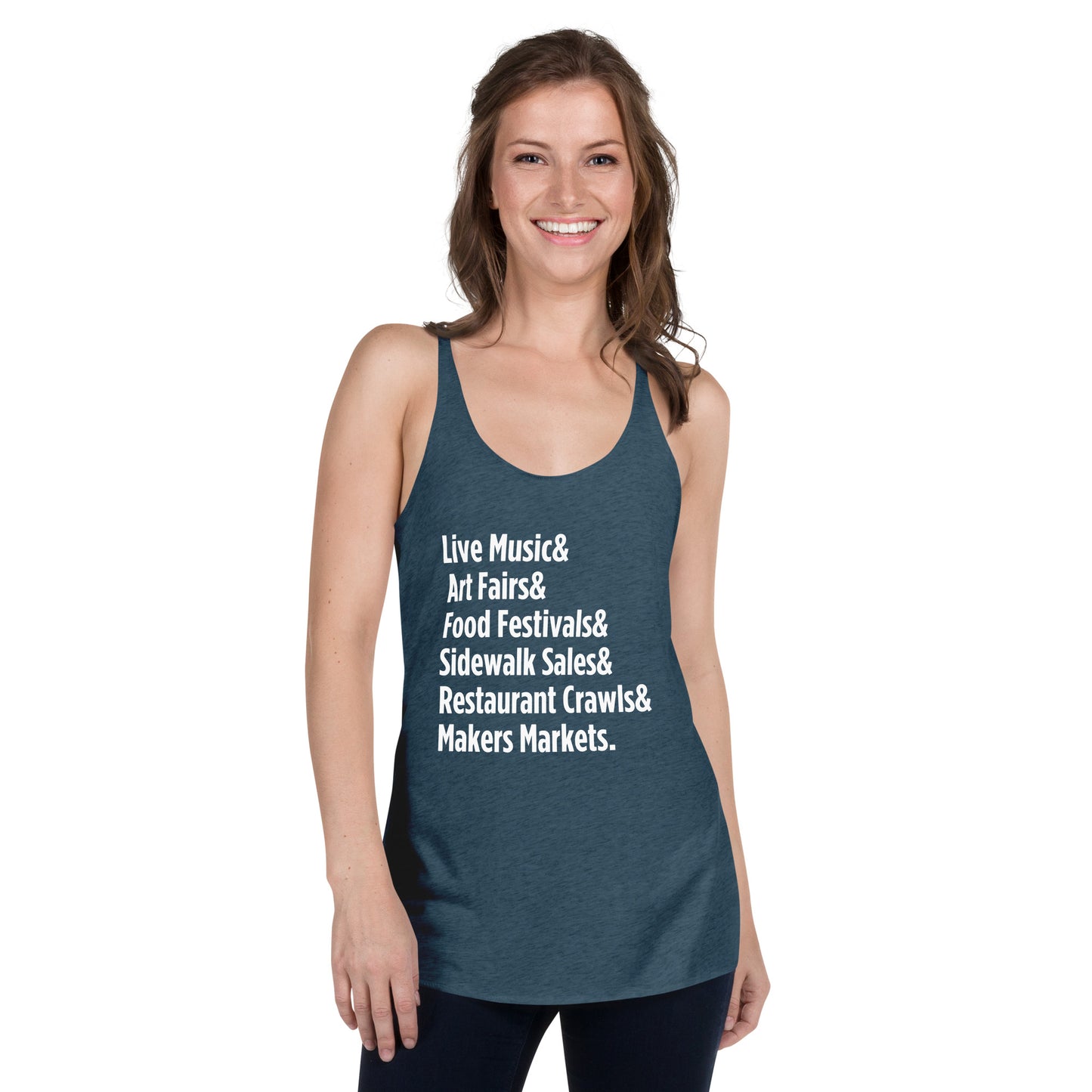 "Only on Main Street" (Events) Women's Racerback Tank