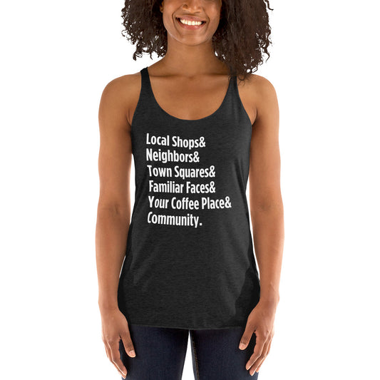 "Only on Main Street" (Community) Women's Racerback Tank