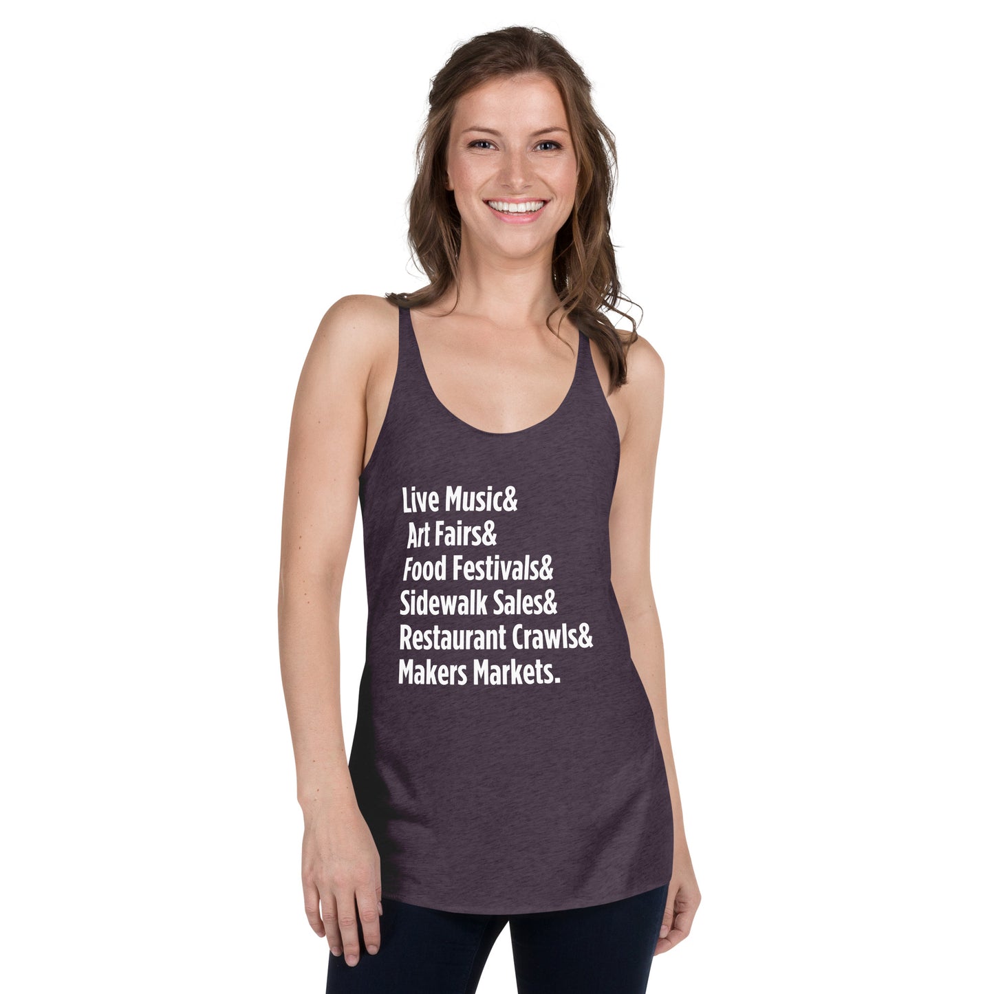 "Only on Main Street" (Events) Women's Racerback Tank