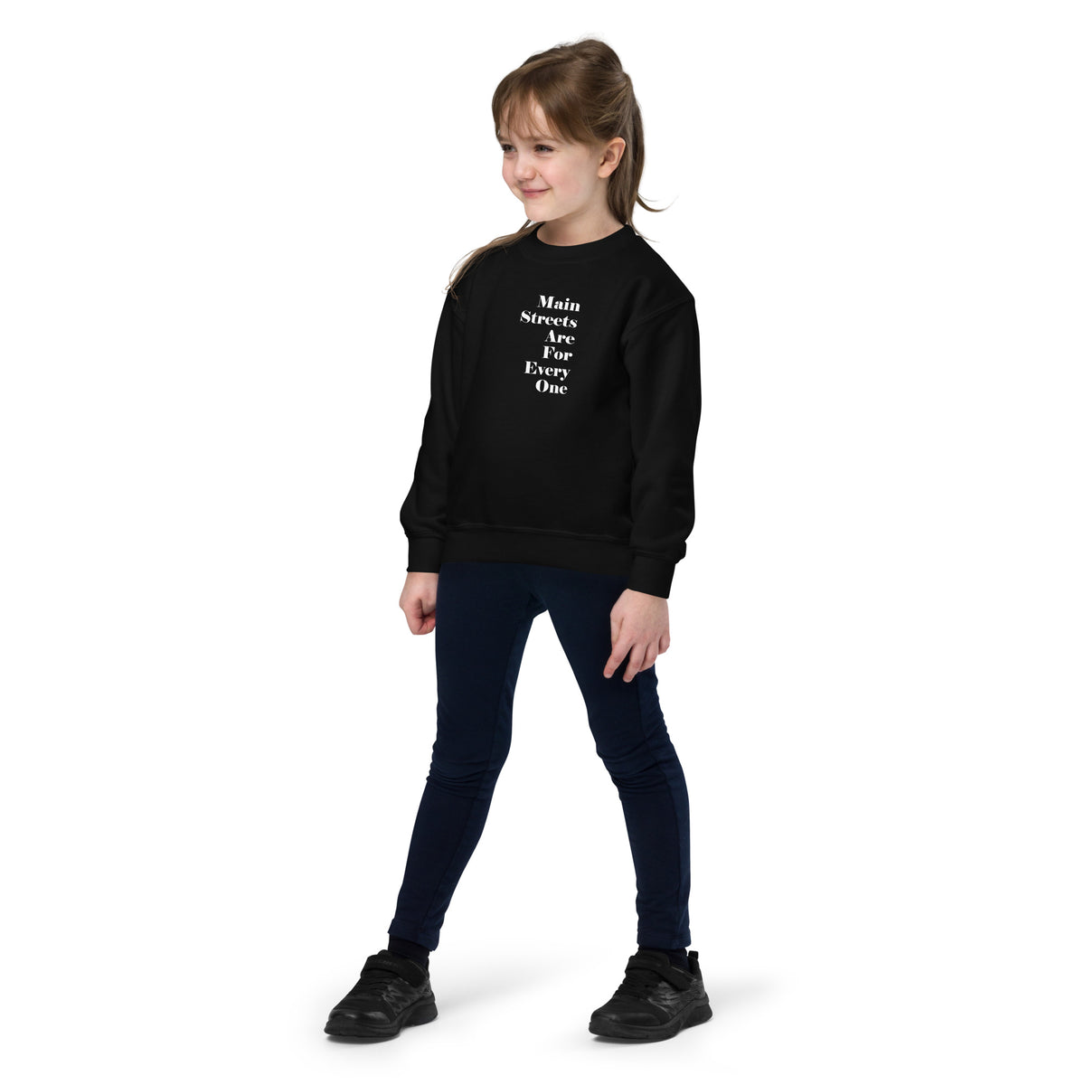 Main Streets Are For Everyone (White) Youth Crewneck Sweatshirt