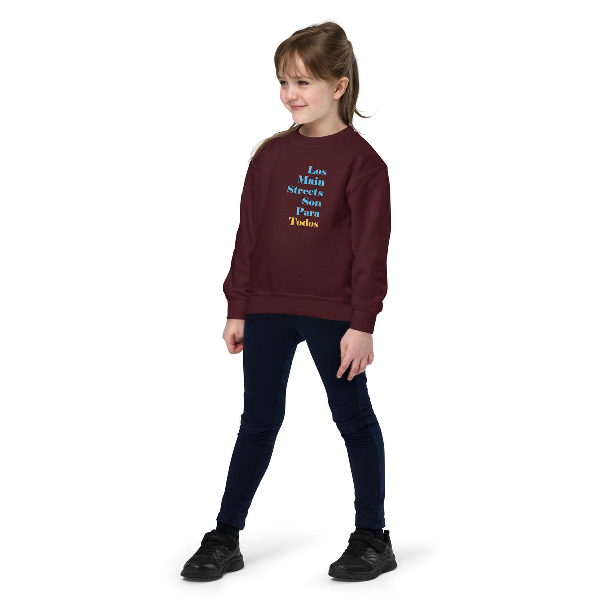 Los Main Streets Son Para Todos (Blue & Yellow) Youth Crewneck Sweatshirt