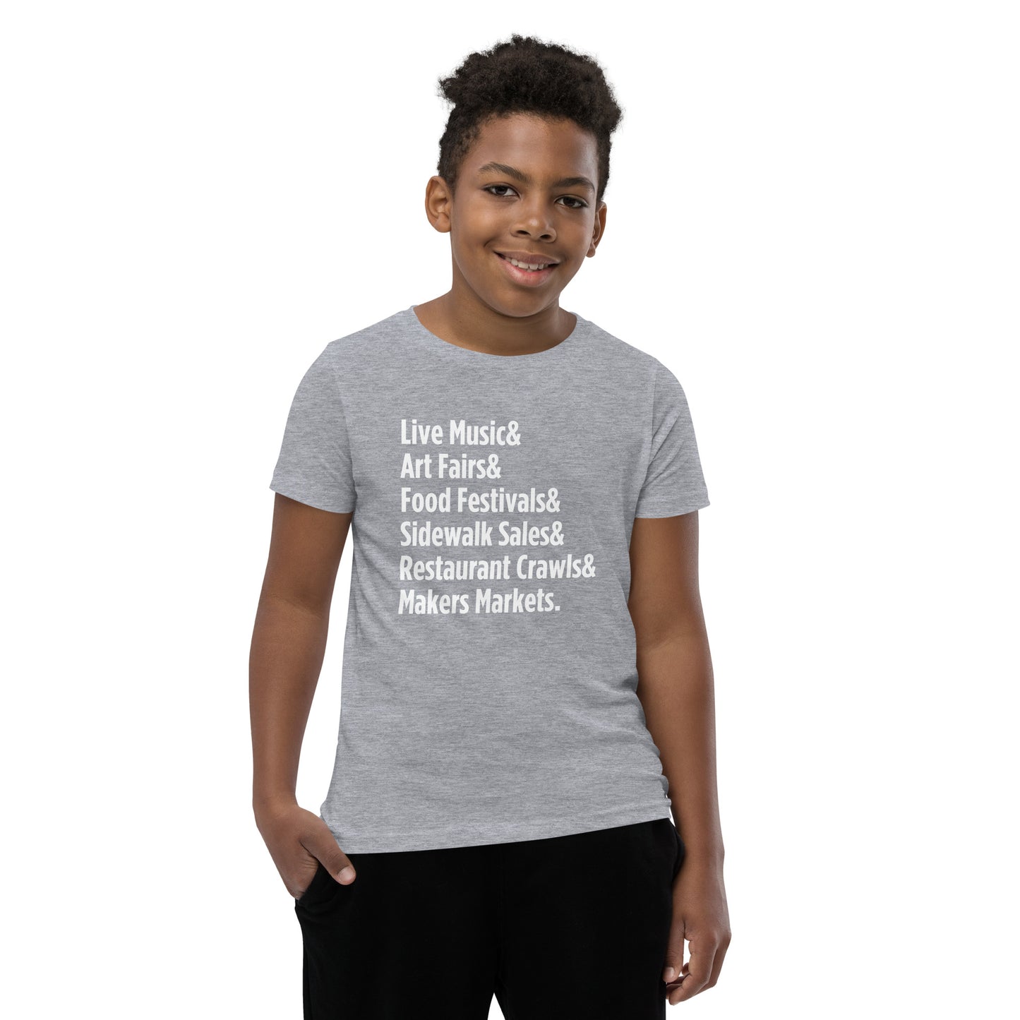 "Only on Main Street" (Events) Youth Short Sleeve T-Shirt