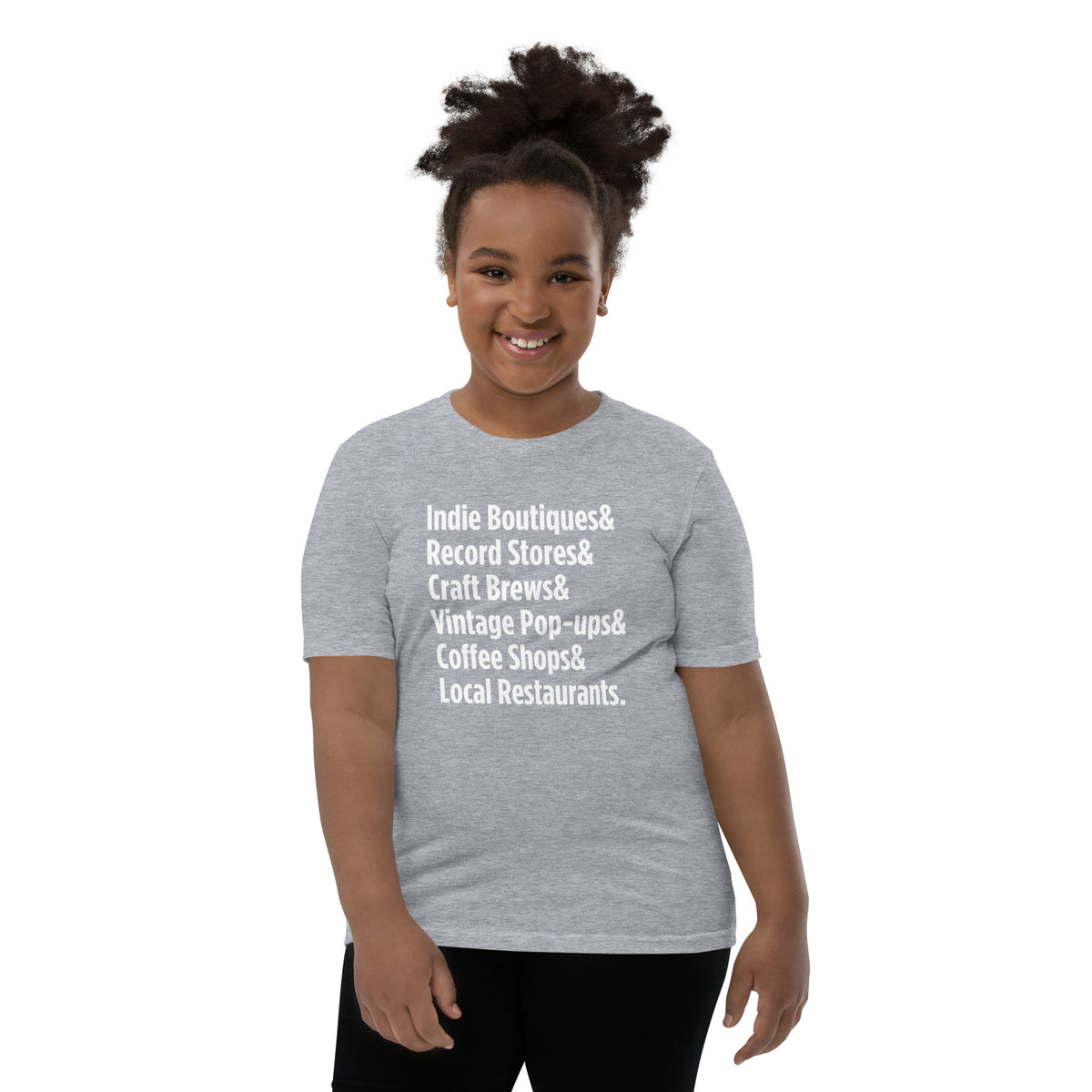 "Only on Main Streets" (Local Businesses) Youth Short Sleeve T-Shirt